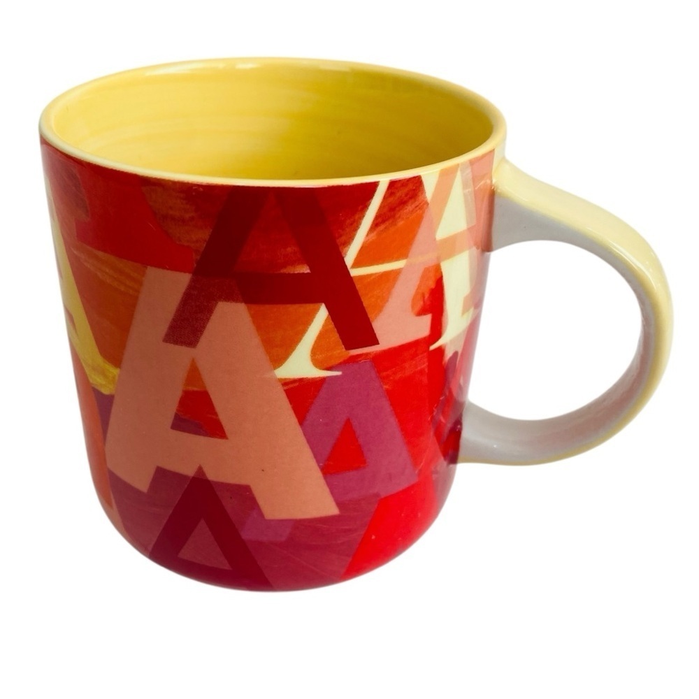 Anthropologie Lottie Monogram Mug Letter A 18oz